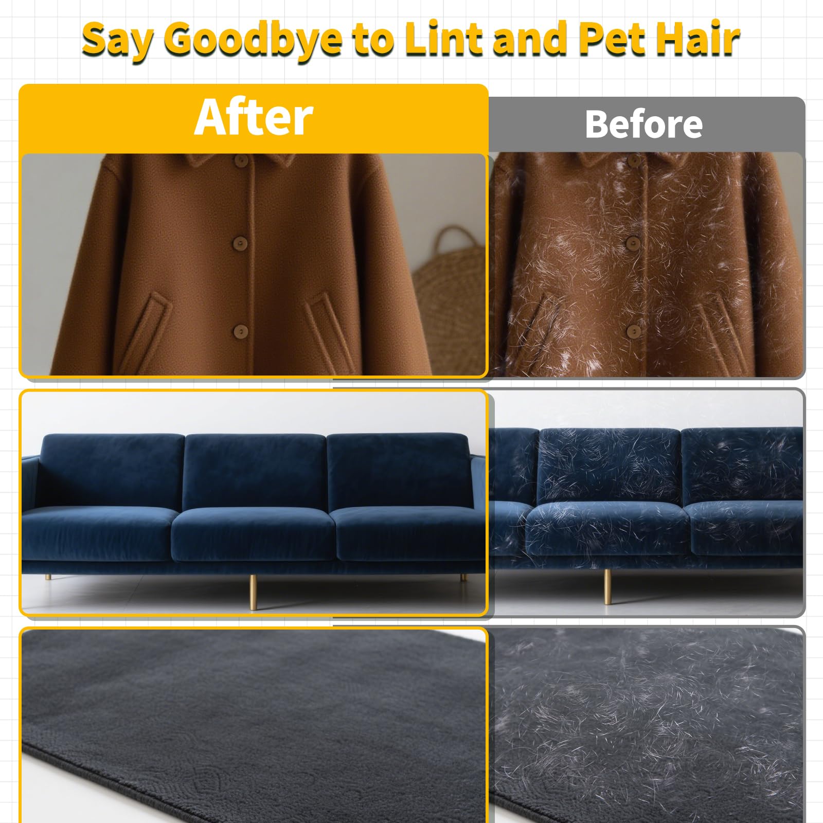 Pet Hair Removal Glove for Dogs & Cats, Newly Upgraded Reusable Electrostatic Pet Hair Glove, Magic Brush Pet Hair Remover Tool for Clothing, Couch, Carpet, Car Seat - image 5