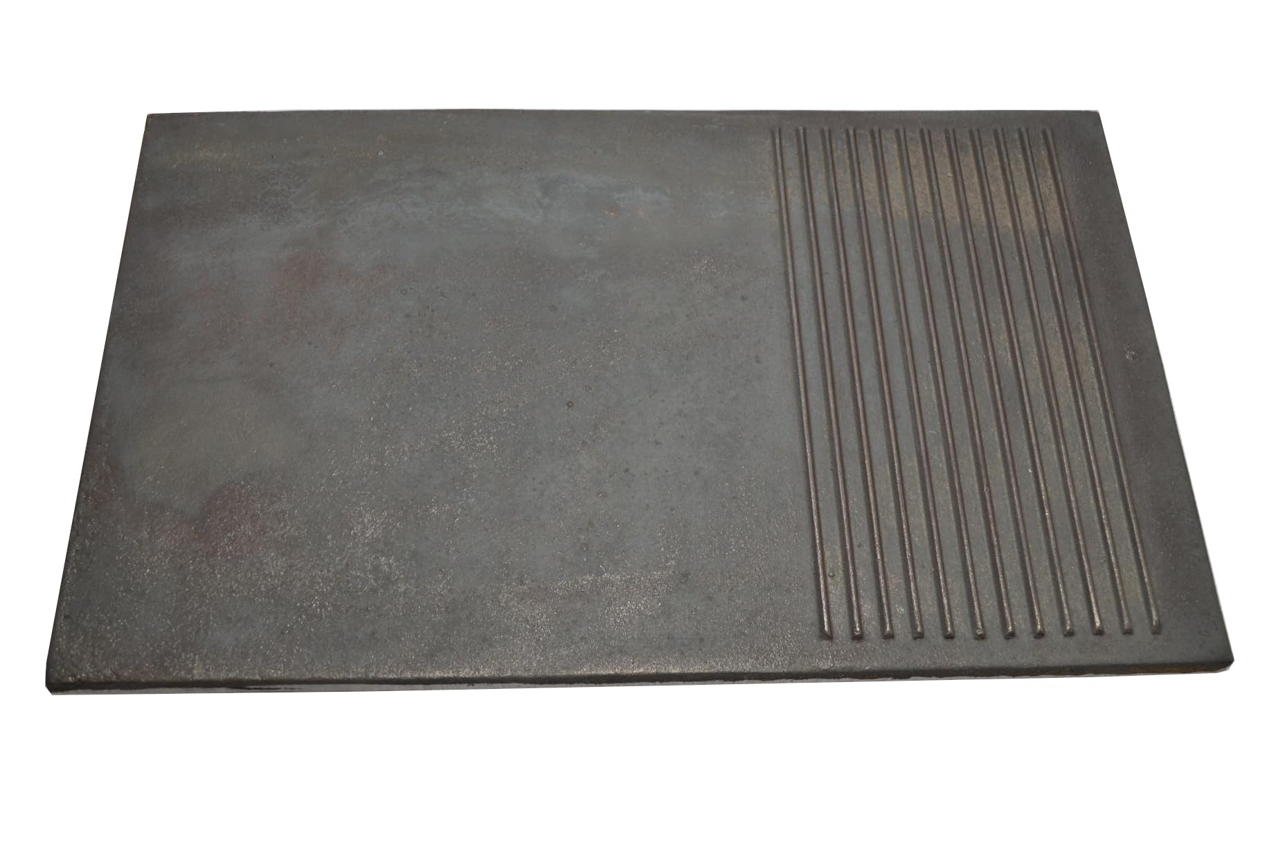 SEZAM Piastra Grill in Ghisa Piastra in Ghisa per Grill Grigliata Liscia e Rigata 50 x 30 (49,5x30cm)