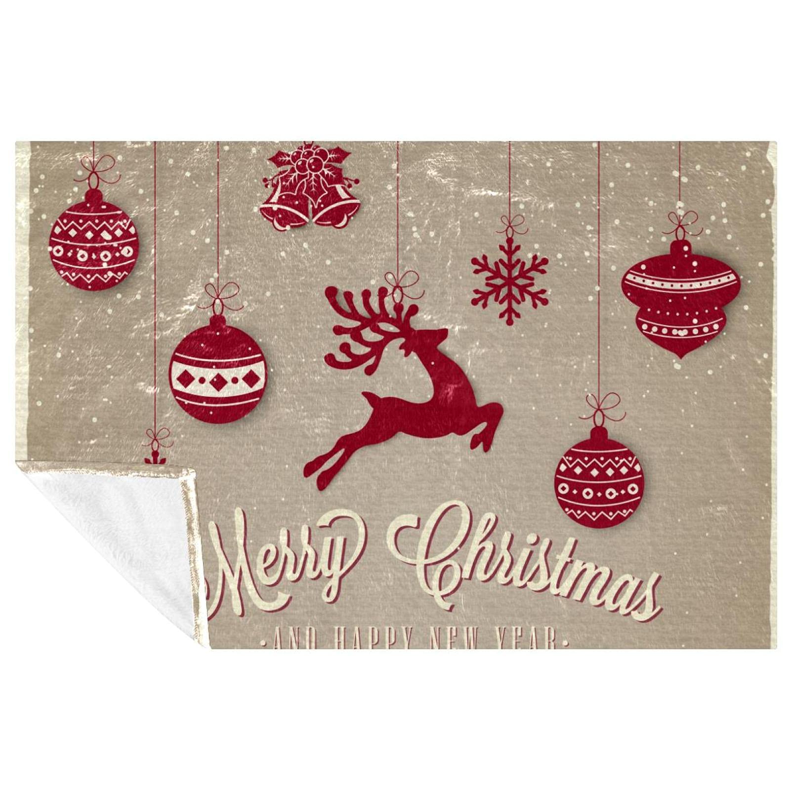 Couverture cerf rouge douce et chaude plaid polaire pour camping