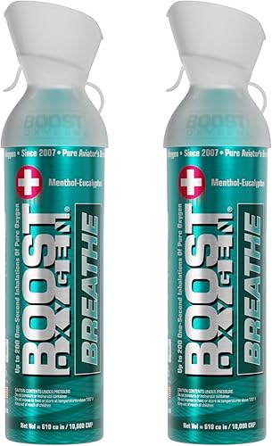 Miniatura 24 de Boost Oxygen Recipiente grande natural de 10 L | Soporte respiratorio para recuperación aeróbica, altitud, rendimiento y salud (paquete de 2)