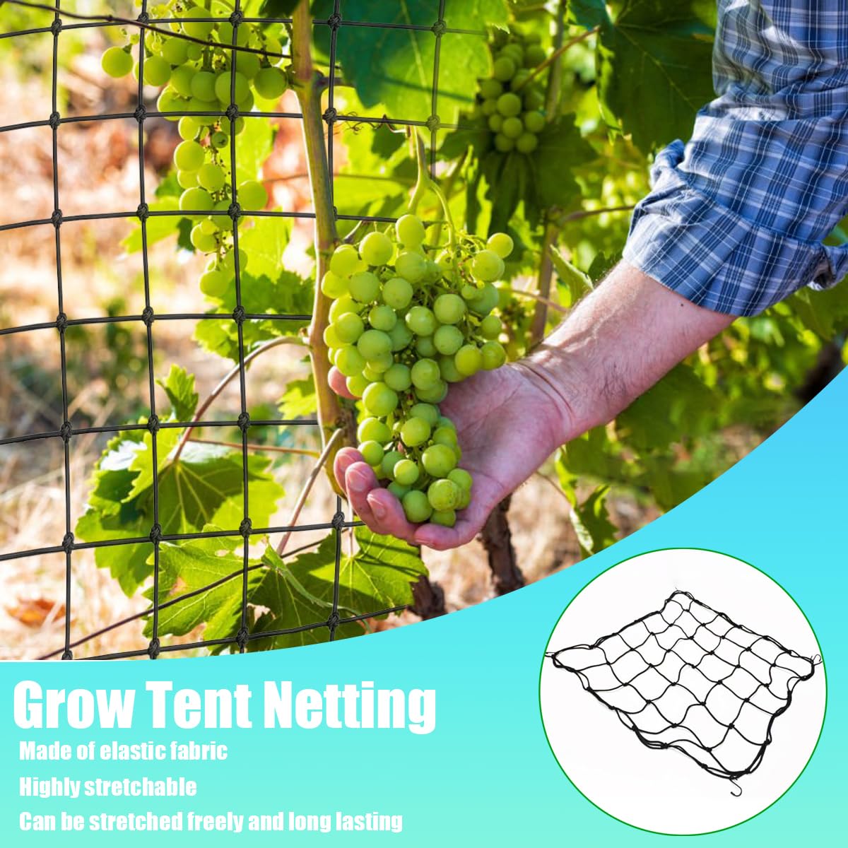 Pflanzennetz SCROG 90x90cm - Gummizug Netz Für Pflanzen & Zimmerkultur