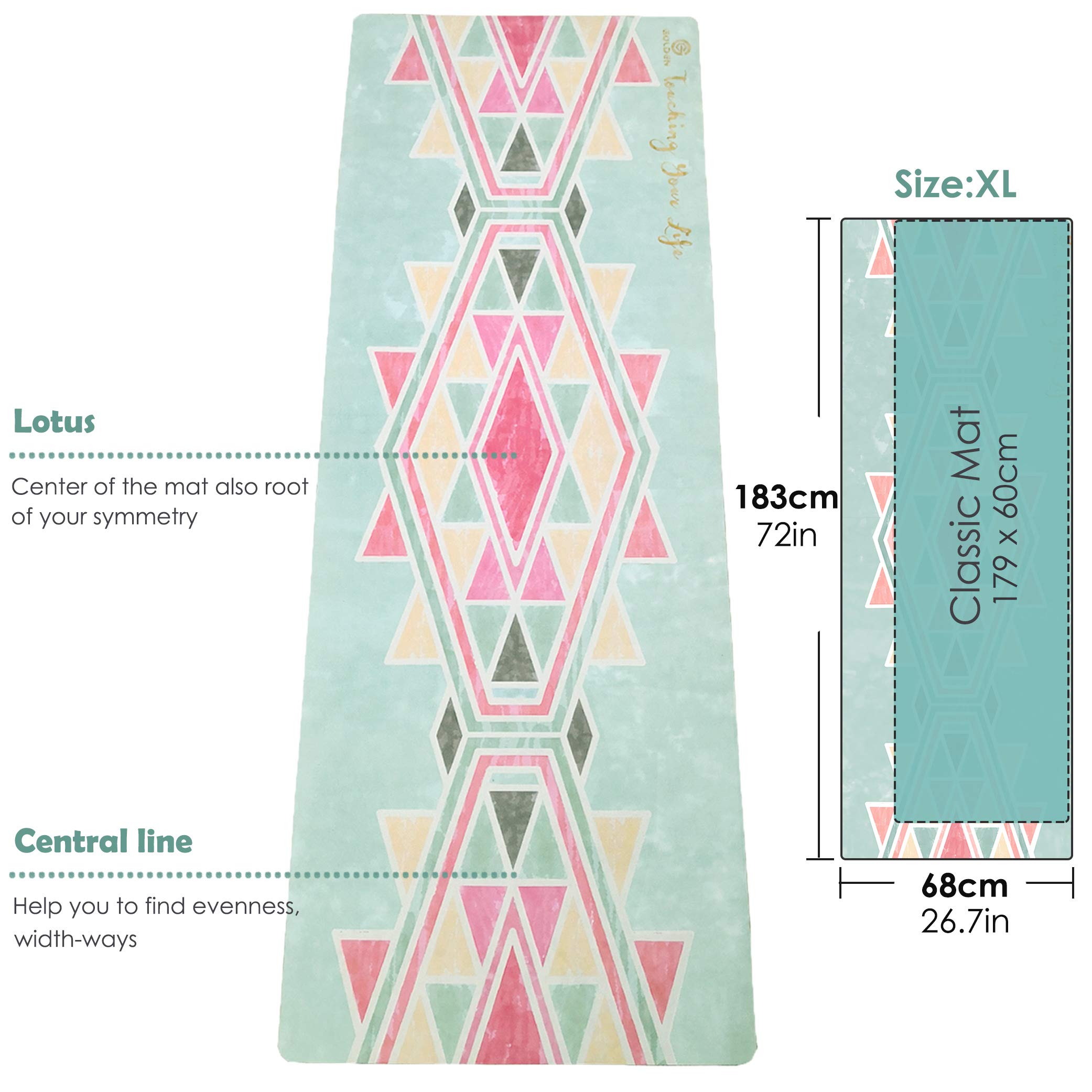 Tapis De Yoga En Laine GOLDEN - Tapis De Yoga Voyage 1.5mm - Caoutchouc Naturel + Microfibre Avec Sac En Liège Sac Voyage