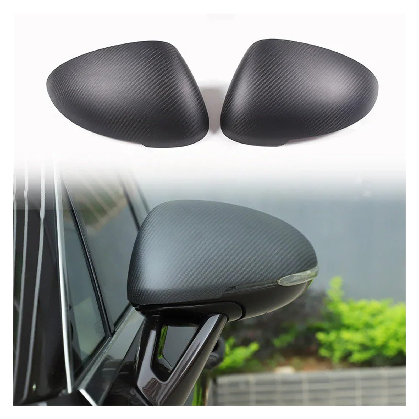 Interior Mouldings for Macan 2014-2023 Carbon Fibre Car Rearview Mirror Cover Trim Sticker Car Accessories 2PCS Car Accessory(Matte)