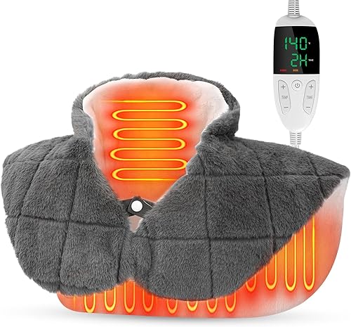 Almohadilla térmica para aliviar el dolor de cuello y hombros, almohadillas térmicas de cuello con peso XHBDXDP de 24 x 20 pulgadas con cuentas de