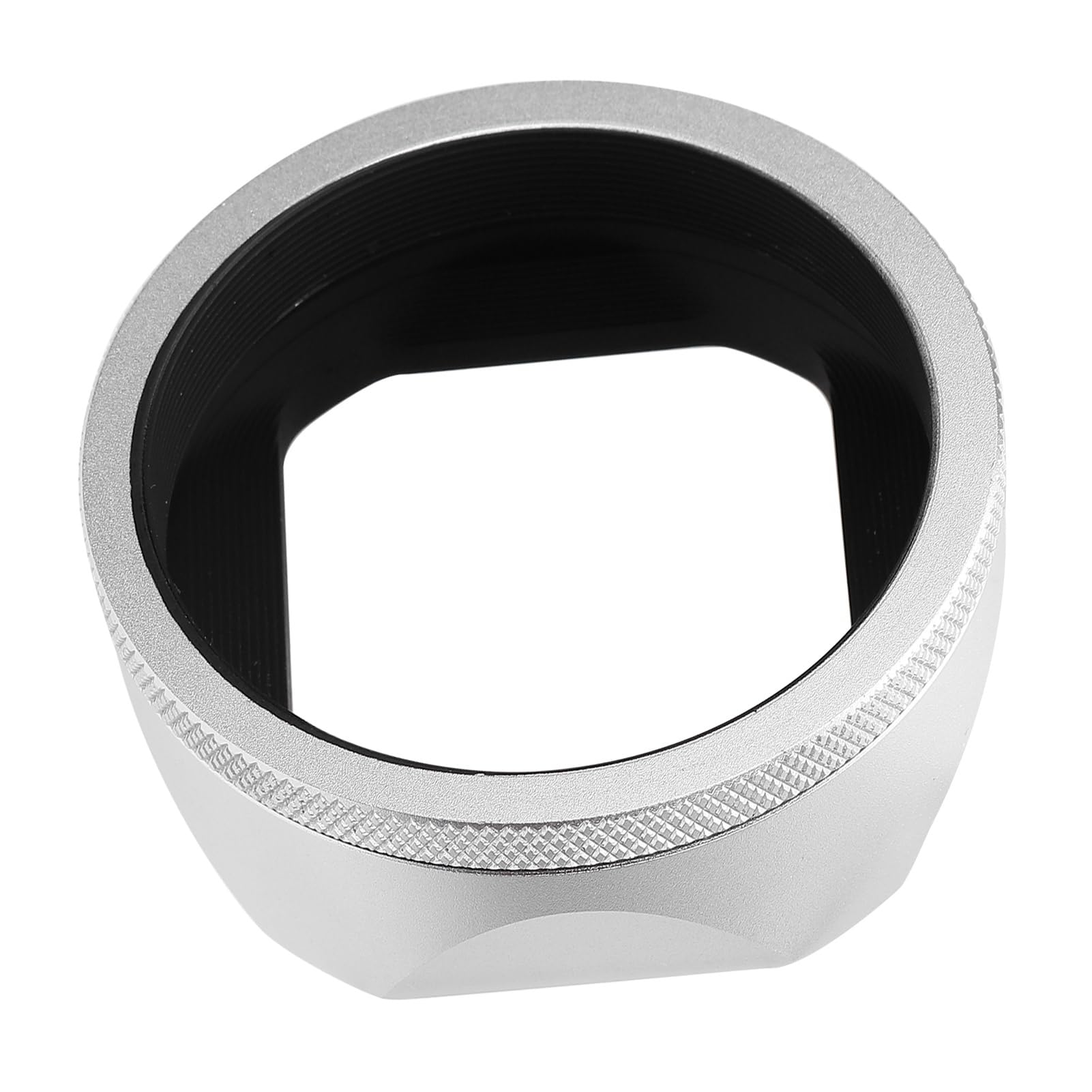 Paraluce per fotocamera, paraluce quadrato in metallo argentato, copertura protettiva, in lega di alluminio, panno per assorbimento della luce, accessori fotografici, parte di