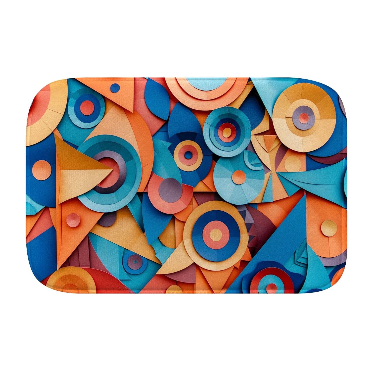 Tapis de bain en mousse à mémoire coloré L motif artistique 141 antidérapant