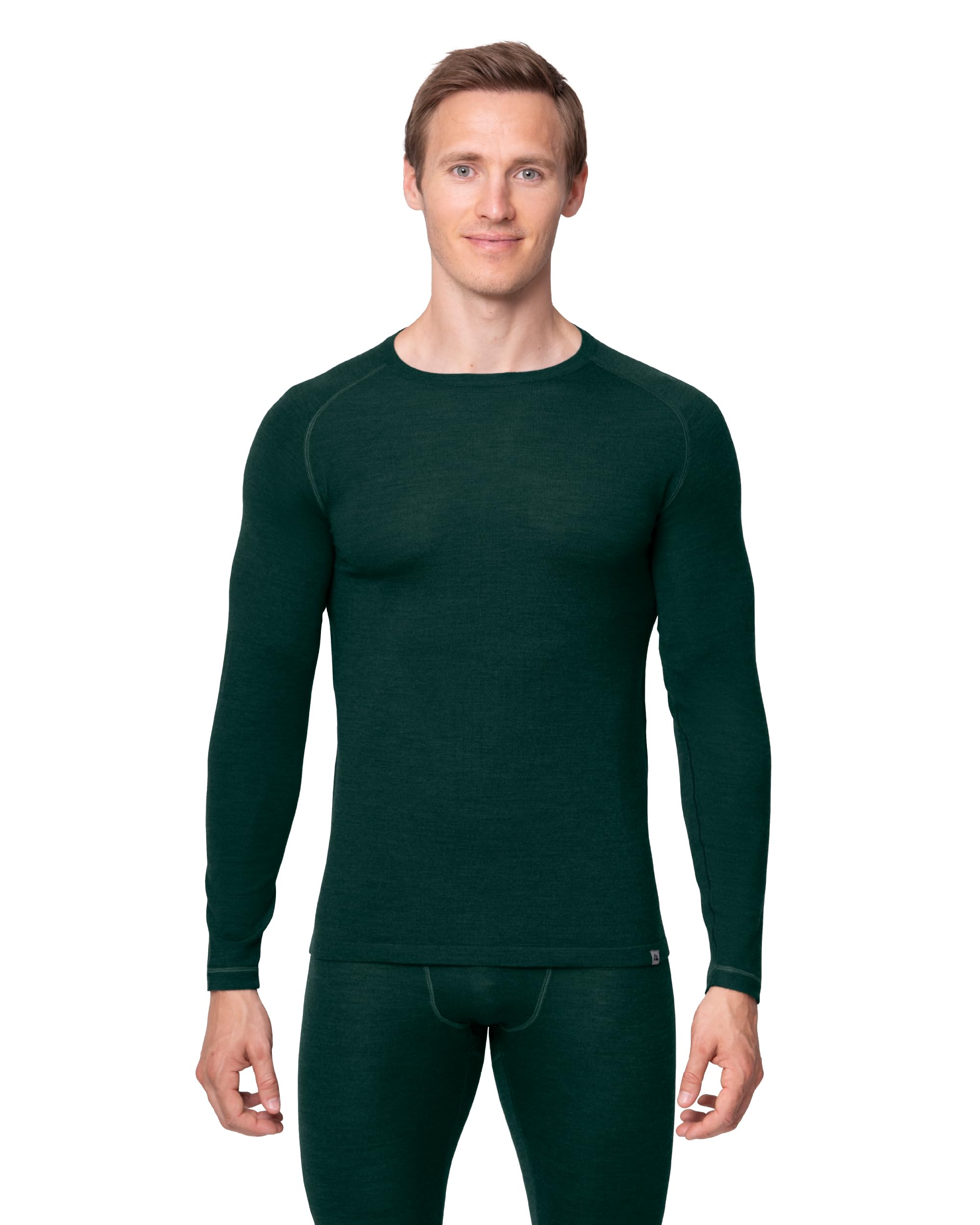 DANISH ENDURANCE Maglia Termica Uomo in Lana Merino, Manica Lunga, Intimo Termico per Sci, Trekking, Escursionismo con o Senza Chiusura Zip