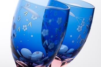 Amazon.co.jp: 硝子工房 彩鳳 江戸切子 グラス ワイン 足付き