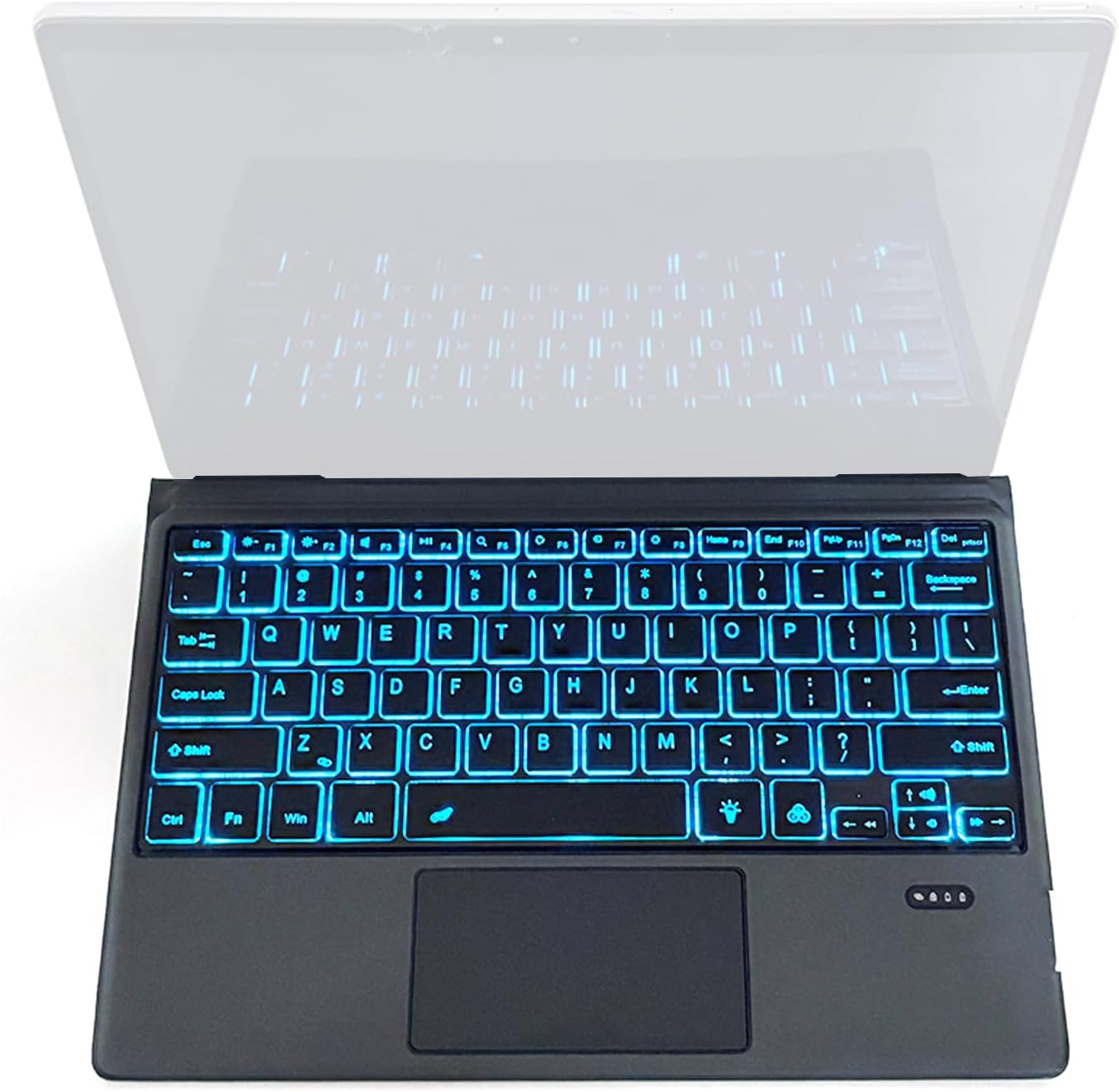 Tablet Backlit Bluetooth Keyboard with Large Touchpad, Magnetic Detachable and Rechargeable for 7320 K16M K19M Tablet