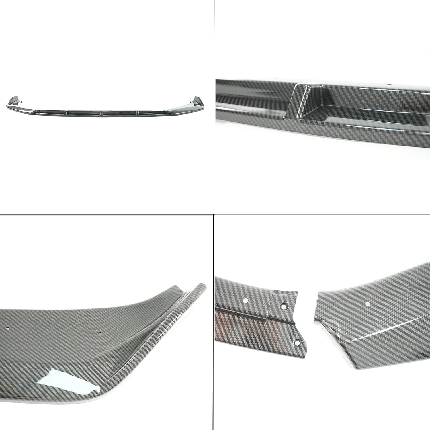 3PCS Front Bumper Lip for Lexus IS300 IS350 2021-2025 Base F Sport ABS Air Dam Front Chin Spoiler Splitter Lower Valance Protection Body Kit (Carbon Fiber Paint)