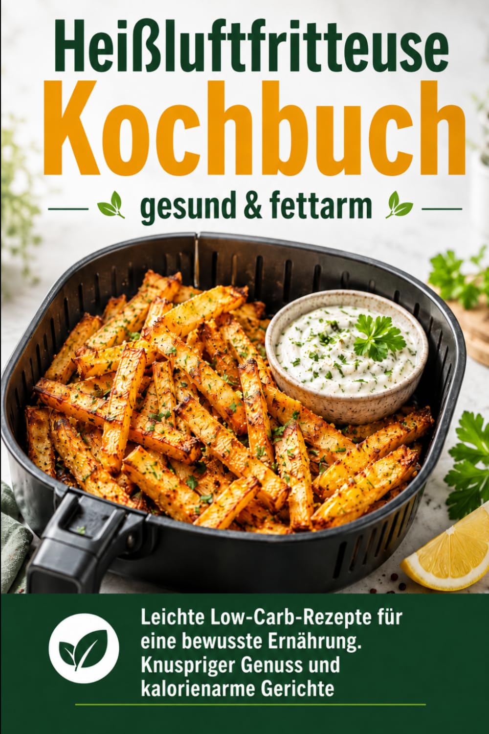 Heißluftfritteuse Kochbuch gesund & fettarm: Leichte Low-Carb-Rezepte für eine bewusste Ernährung. Knuspriger Genuss und kalorienarme Gerichte