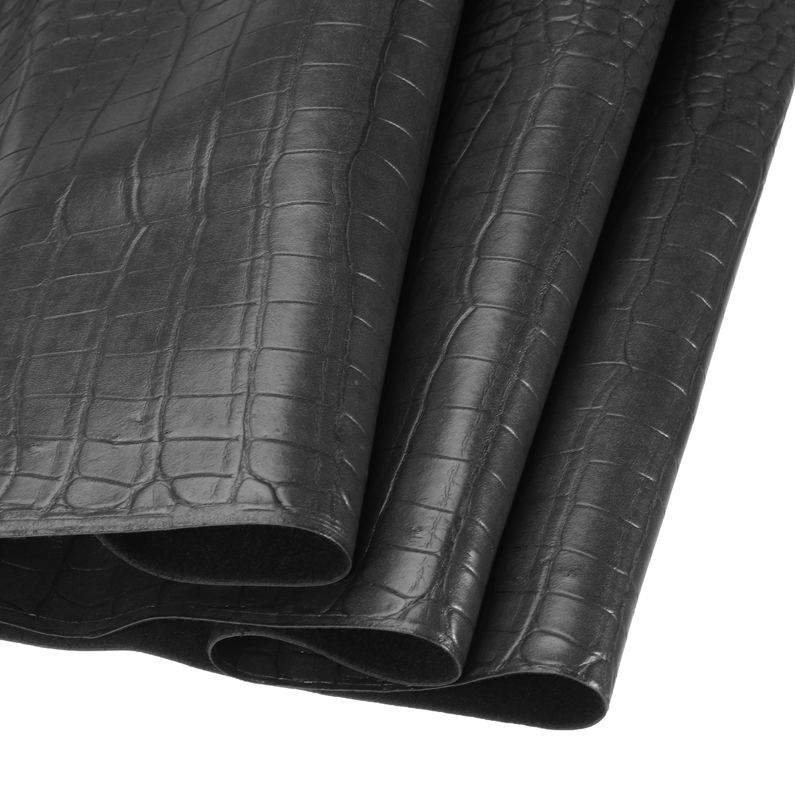 DMiotech Kunstlederplatte 182,88 cm x 137,16 cm Alligator Schwarz Krokodil Muster PU-Lederrolle für handgefertigte Bastelprojekte