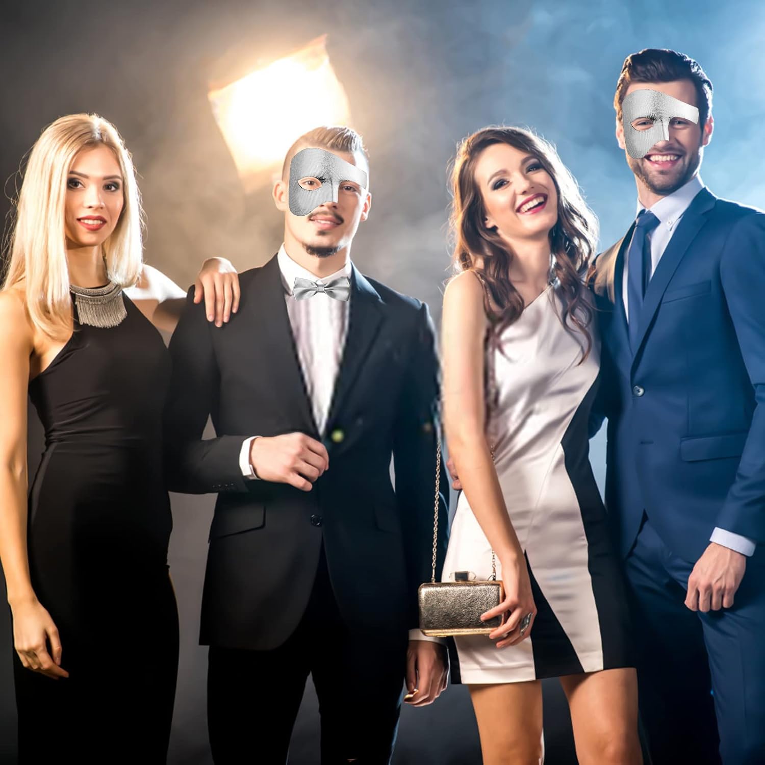 Erythem Masquerade Mask for Men Phantom of The Opera Half Face Mask with Bowtie,Venetian Mask for Halloween Mardi Gras Party - Image 6