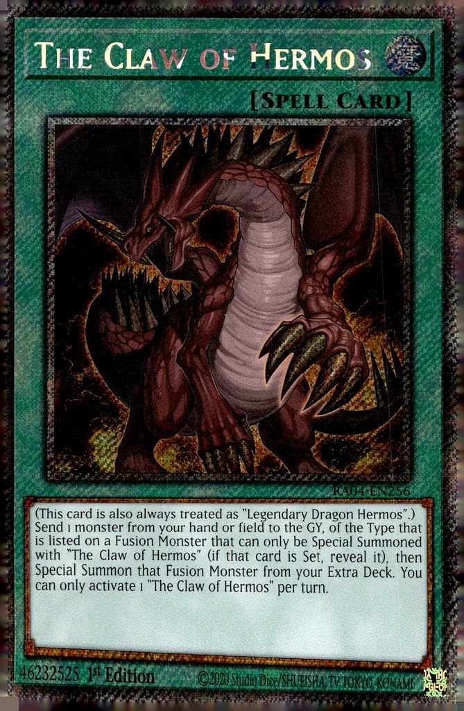 Amazon.com: The Claw of Hermos (Platinum Secret Rare) - RA04-EN256 -  Platinum Secret Rare