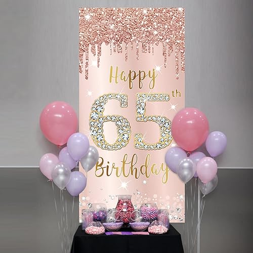 Miniatura 5 de Decoración de 65 cumpleaños para mujer, decoración de 65 años de edad, póster de 65 años de edad, decoración de letrero