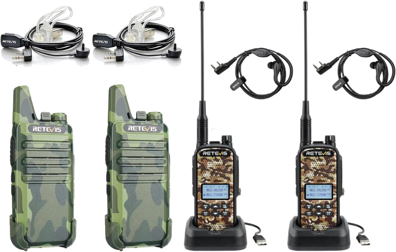 Retevis RT22 Walkie Talkies Long Range(2 Pack), Bundle with