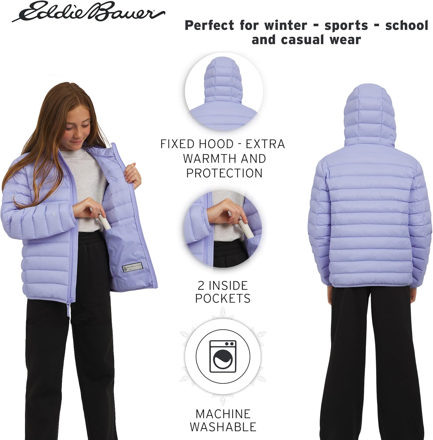 Eddie Bauer Boys' CirrusLite Lightweight Down Puffer Jacket - Image 7