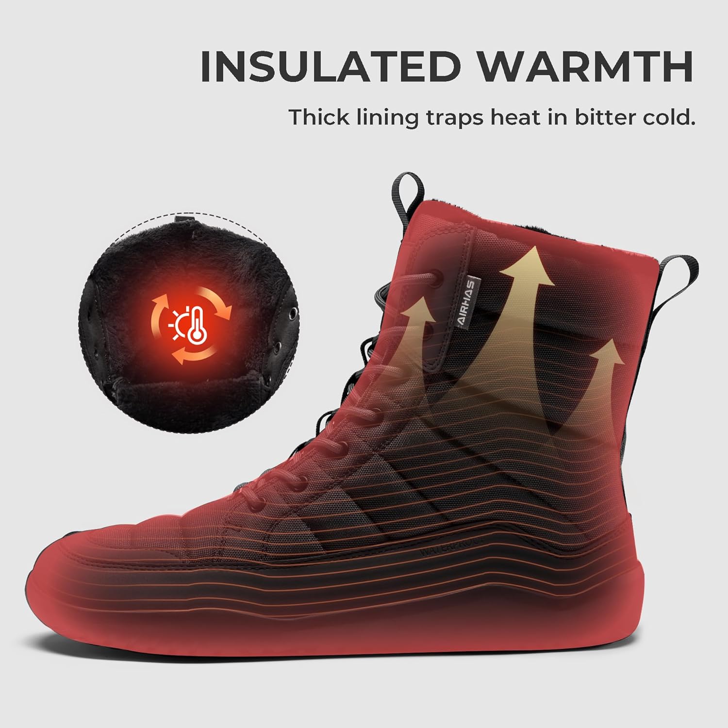 Men's Winter Barefoot Boots Barefoot Snow Boots with Wide Toe Box Zero Drop Sole Warm Water Repellent Minimalist Sneakers - Image 3