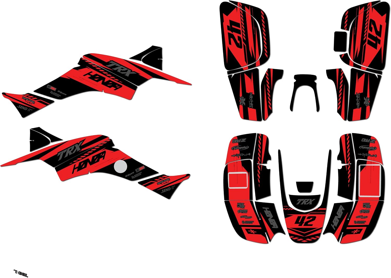 Graphics Kit for Honda TRX 400EX (1999-2004) Lethal Series Smoke 16 Mil - ATV UTV Custom Racing Graphics Stickers Decals Kit, no-plastics