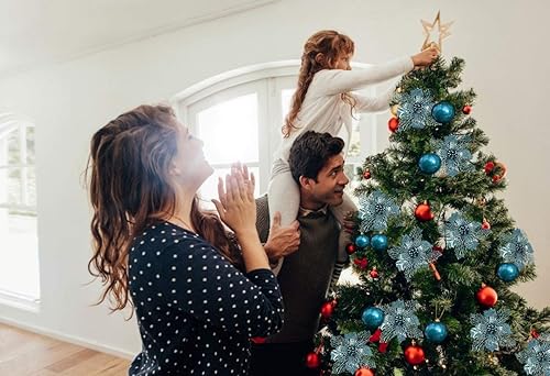 Miniatura 28 de RECUTMS 10 paquetes de flores de Pascua artificiales con purpurina para decoración de bodas, árbol de Navidad, Año Nuevo, guirnalda de Navidad