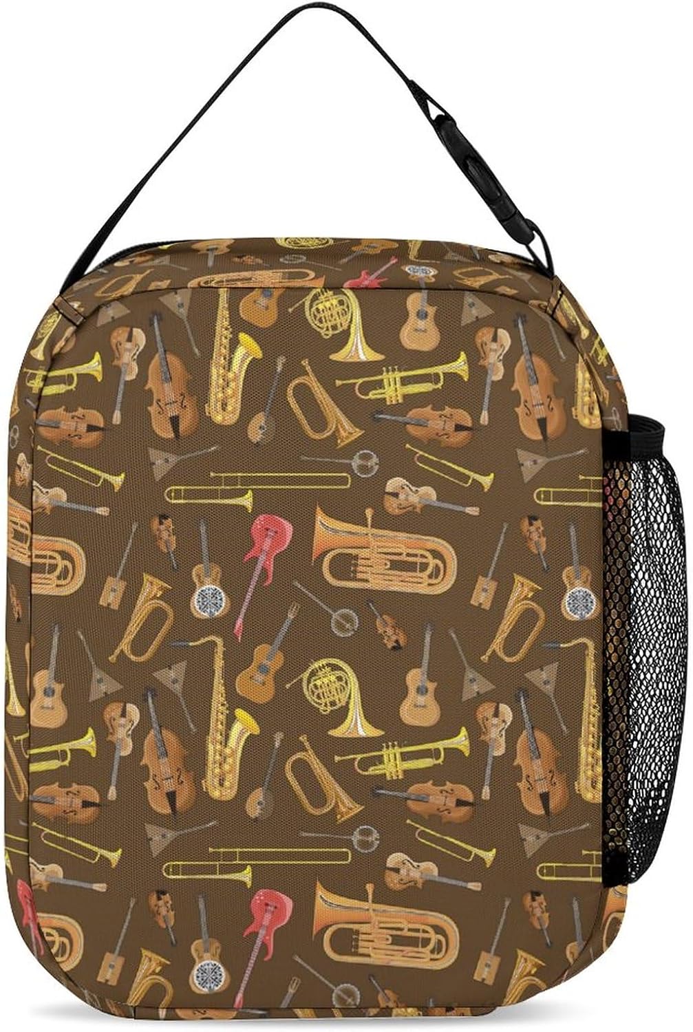 Trumpet Musical Instrument Pattern 3 Piece Backpack Sets With Lunch Bag Pencil Case Combination Hiking Travel Work