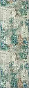 Lahome Modern Abstract Runner Rug with Rubber Backing - 2x6 Washable Rug Runners for Hallways Non Slip, 6 Ft Long Accent Carpet for Bathroom Kitchen Bedroom Entryway,Green/Grey