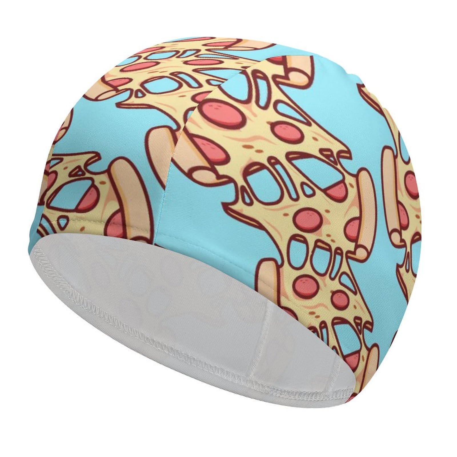 Pizza Pattern Durable Swim Cap Unisex Non-Slip Pool Swimming Hat for Long and Short Hair, style