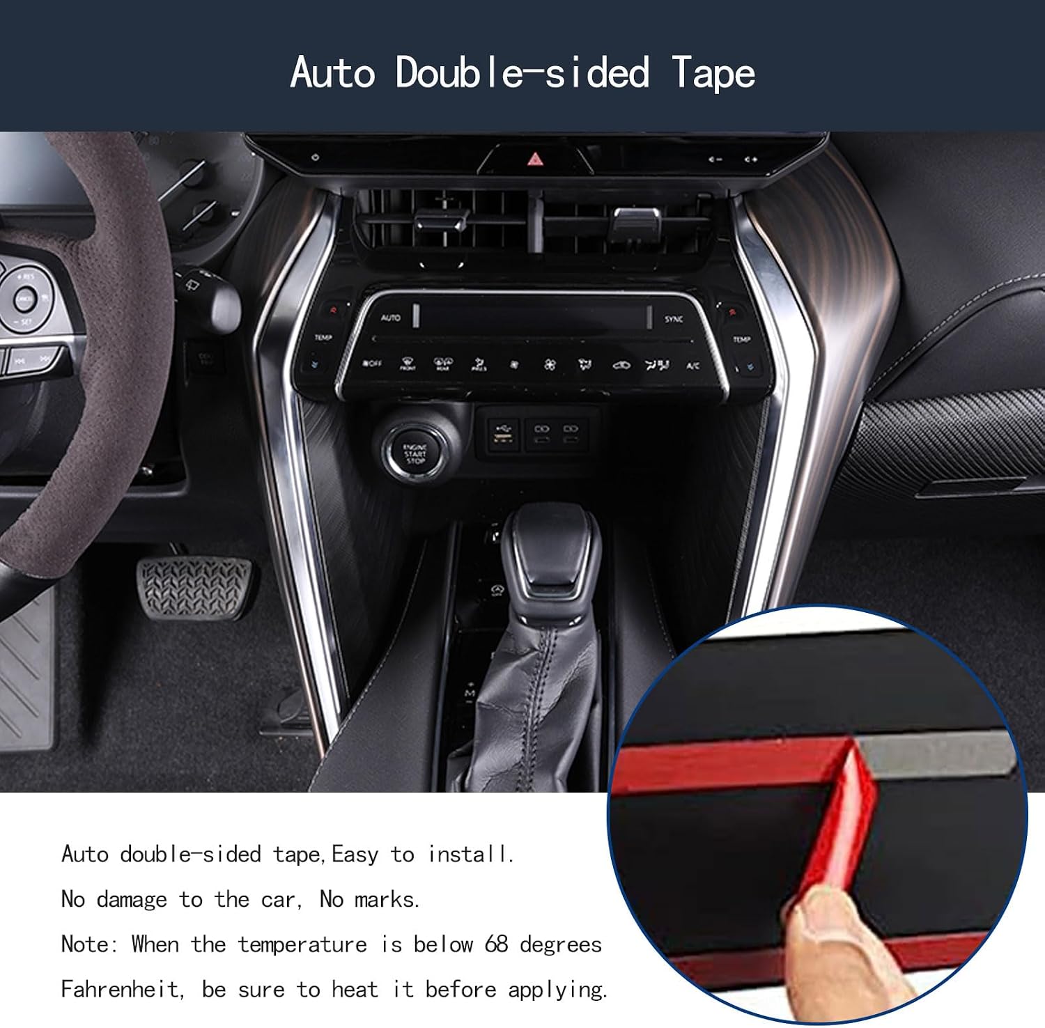 Center Console Trims Compatible with Toyota Venza 2021 2022 2023 Dashboard Trims Strips Gear Shift Cover Trims Interior Car Accessories ABS 2PCS (Peach Wood Style)