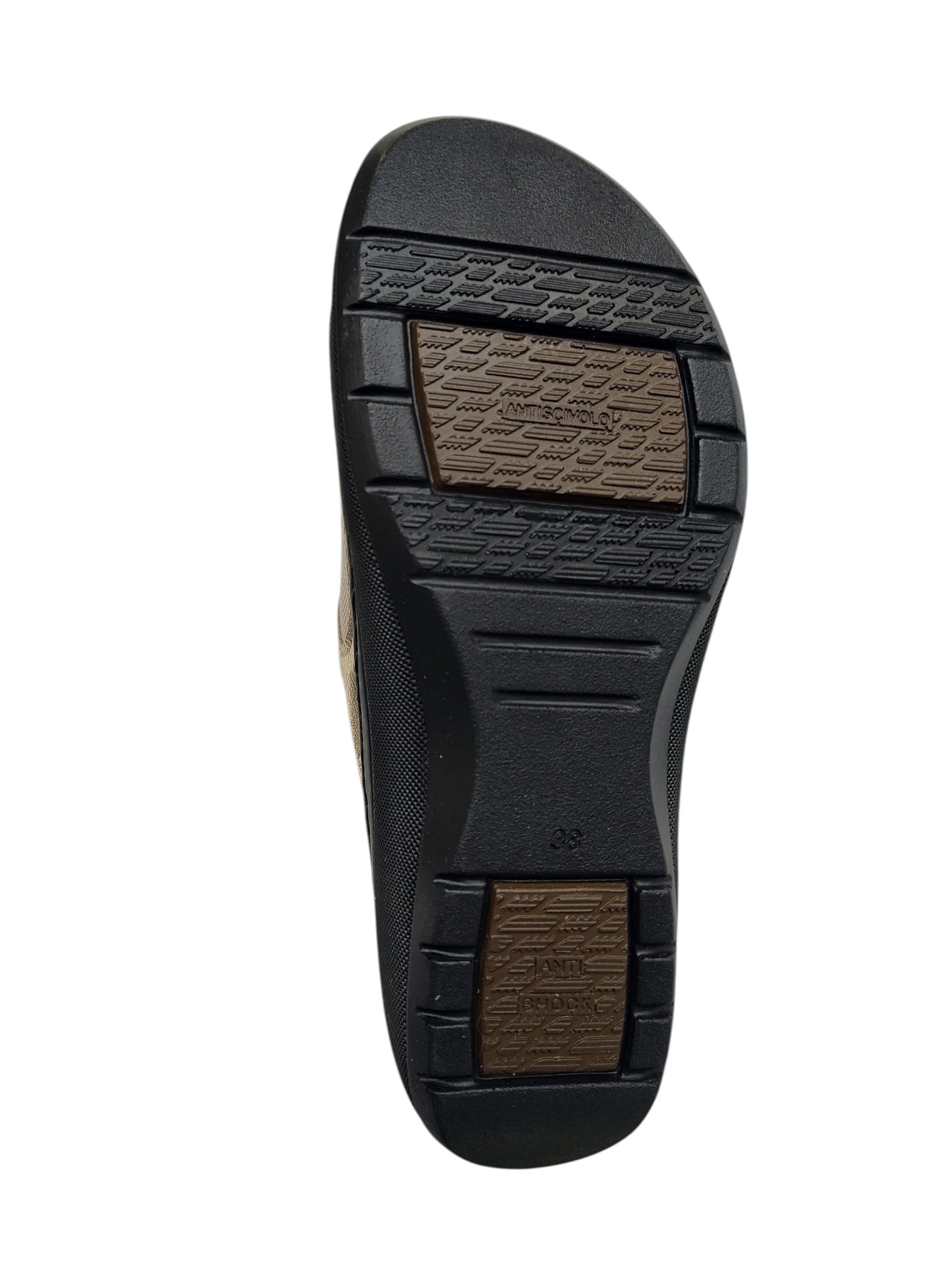 generico Stile di Vita ciabatta plantare estraibile in pelle chiusura a strappo con inserto in neoprene per alluce valgo 4672 beige