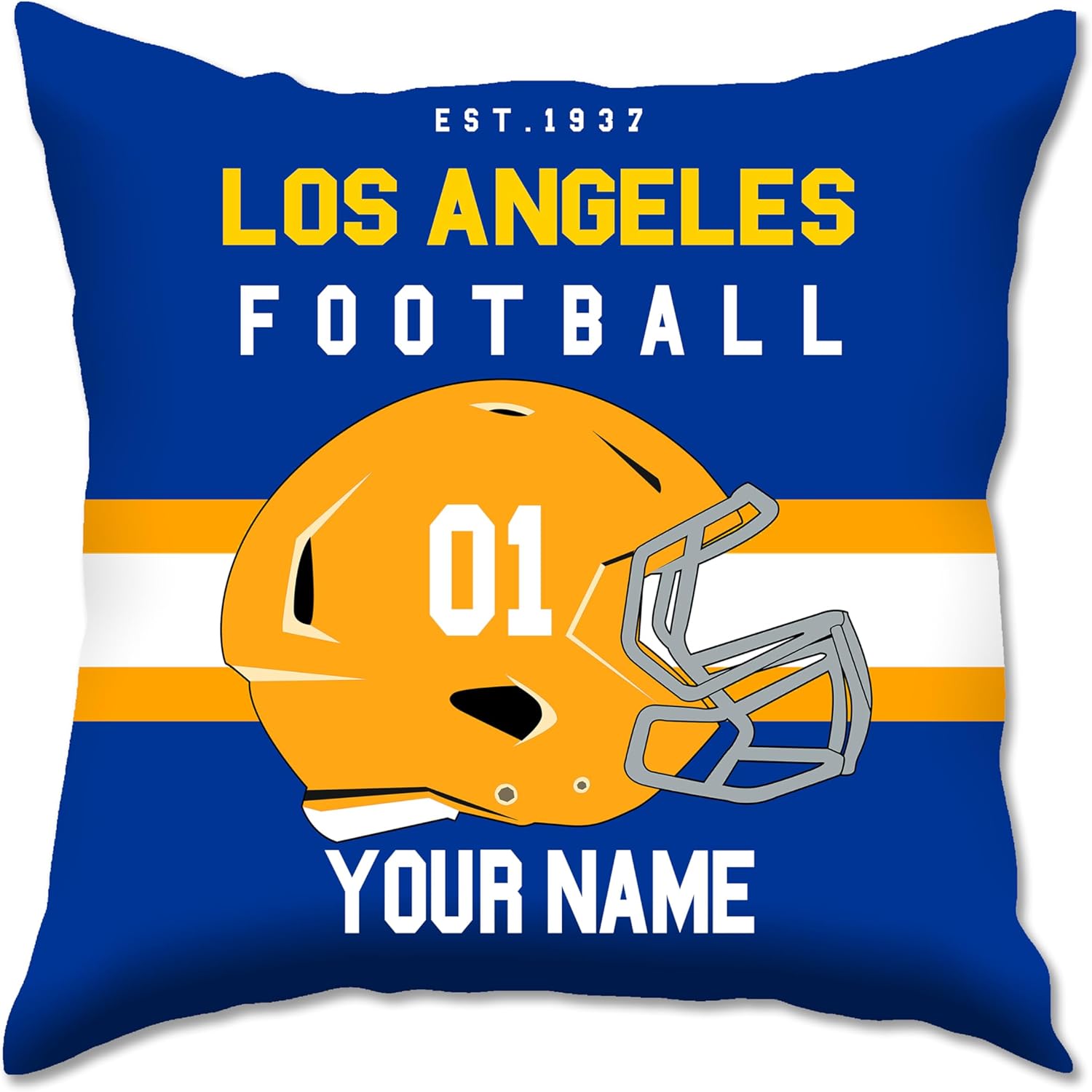 Ships Next Day, Made in USA - Custom Football Throw Pillow – Personalized Cushion with Team-Inspired Colors, Add Your Name & Number – Great Gift for Sports Fans & Game Day Décor, Chicago (18x18)
