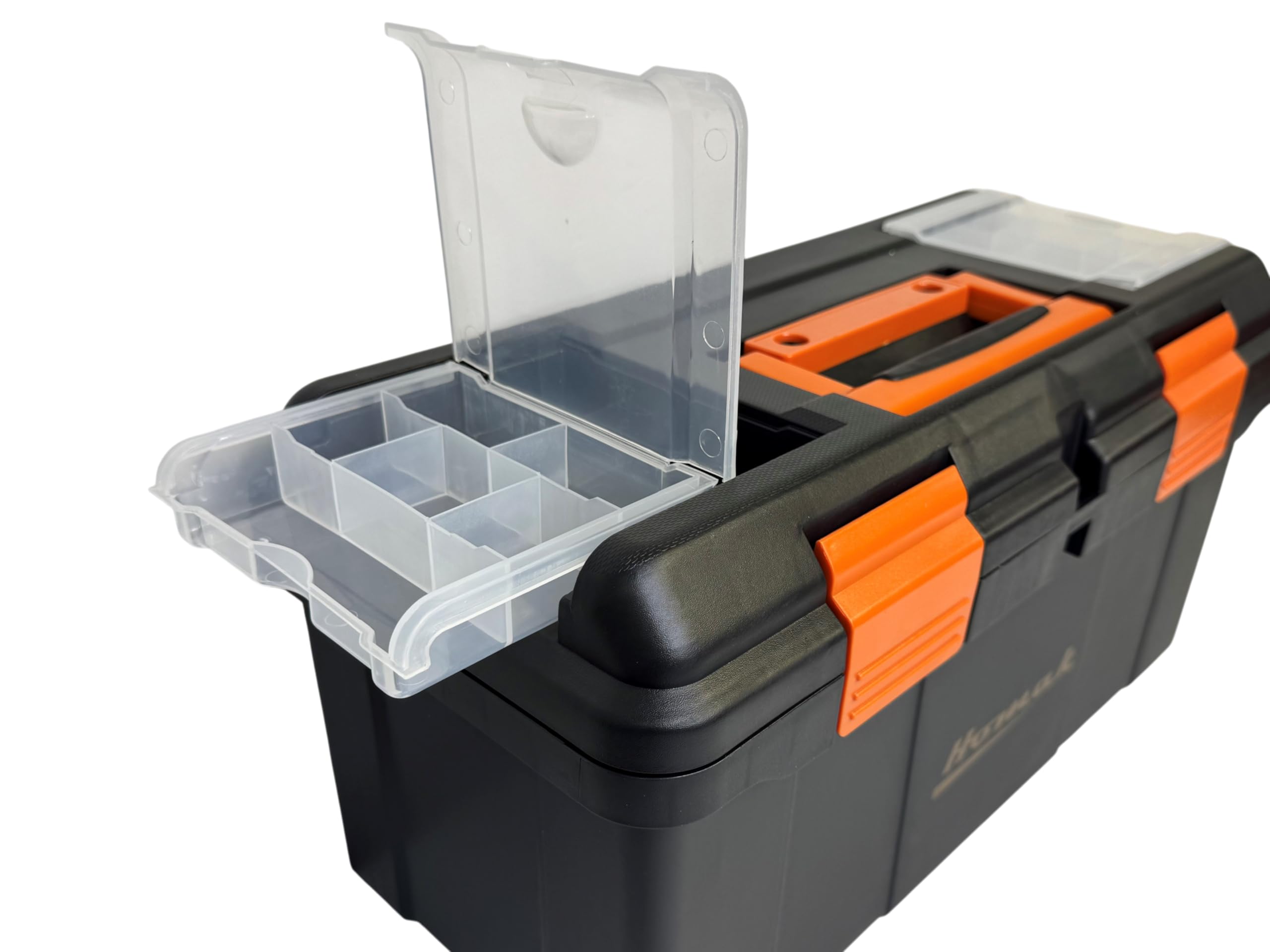 Homak 40,6 cm plástico caja de herramientas con bandeja y divisores, BK00119005
