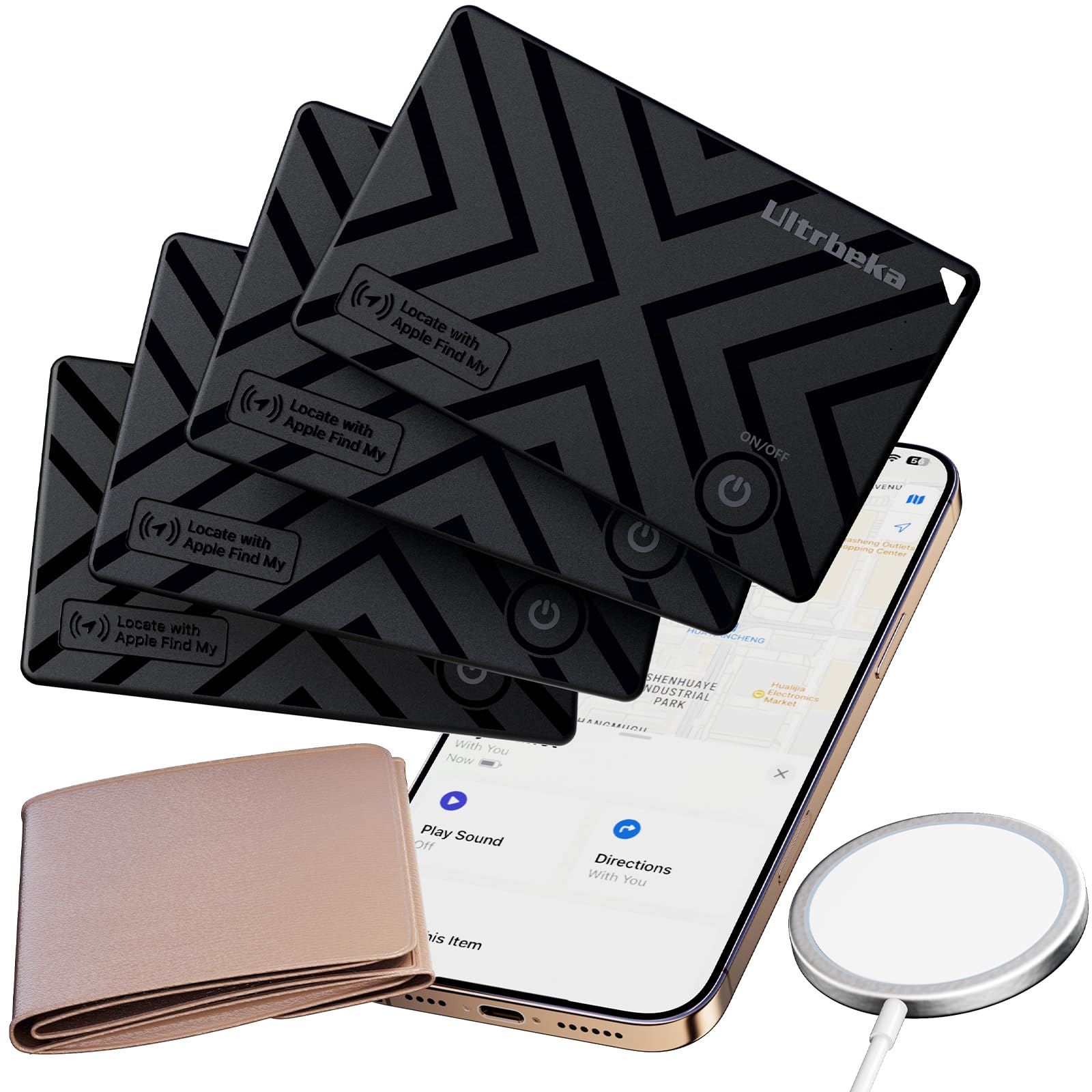 Ultra-Thin MFi Certified Wallet Trackers with 1 Wireless Charger | Compatible with Apple Find My | Slim Design for Wallets, Keys, Bags-4pcs-image-40