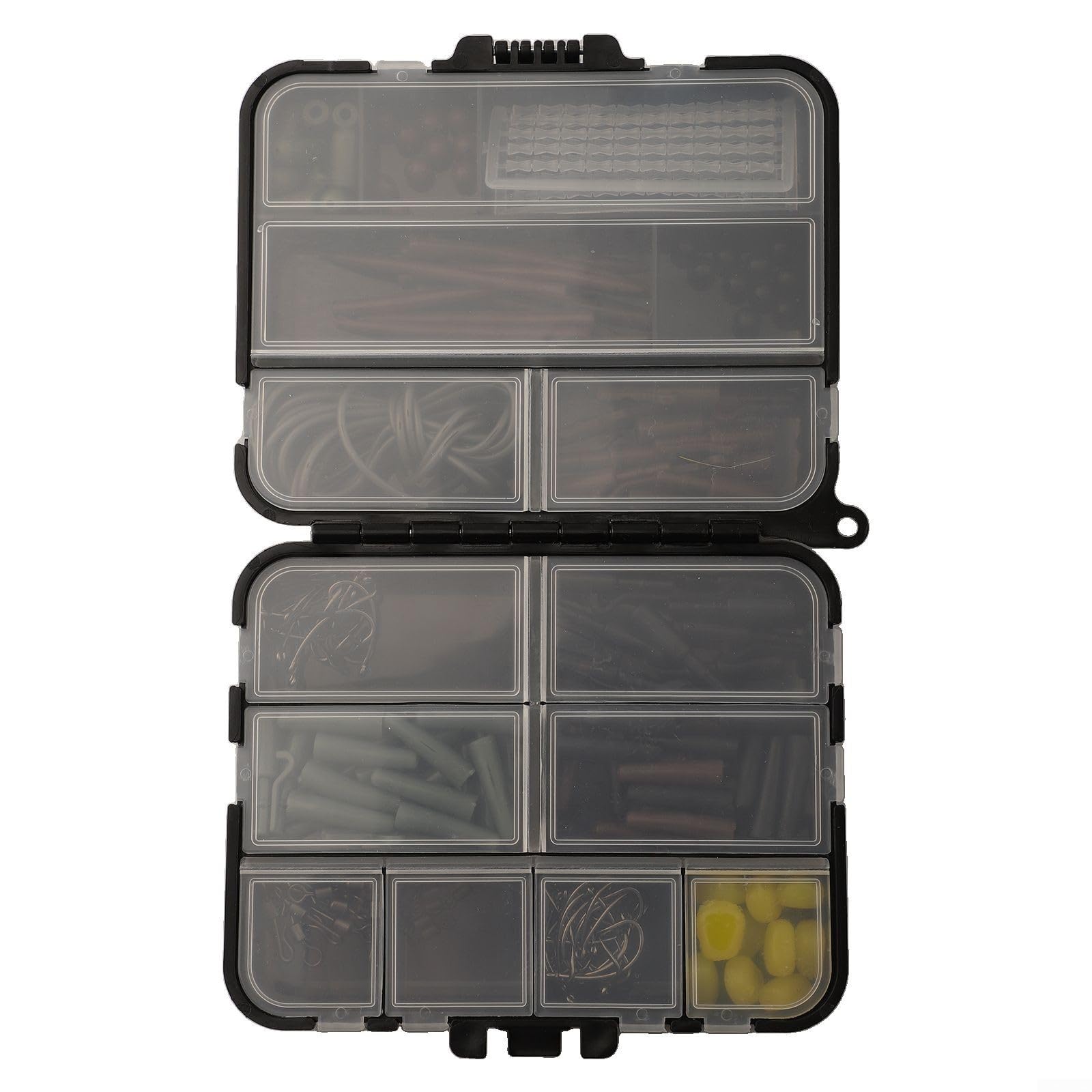 HavenlyCove 173pcs Carp Fishing Tackle Box Kit with Helicopter Rig Components, Swivel Snaps for Fishing, Plastic Terminal Tackle Accessories, 12-Compartment Storage for Carp Fishing Rigs,