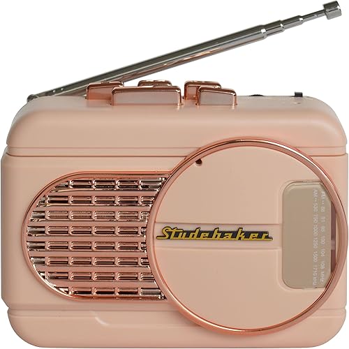 Miniatura 2 de Studebaker Walkabout II Walkman - Reproductor de casete estéreo personal con radio AMFM y altavoz integrado (oro rosa)