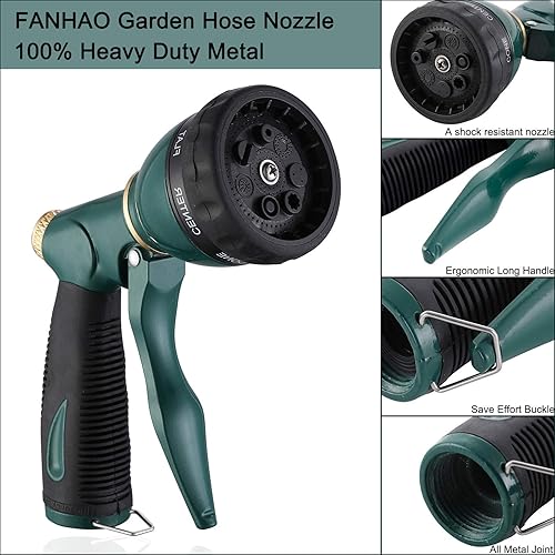 Miniatura 3 de FANHAO 3 herramientas de jardinería resistentes + boquilla de manguera de jardín resistente