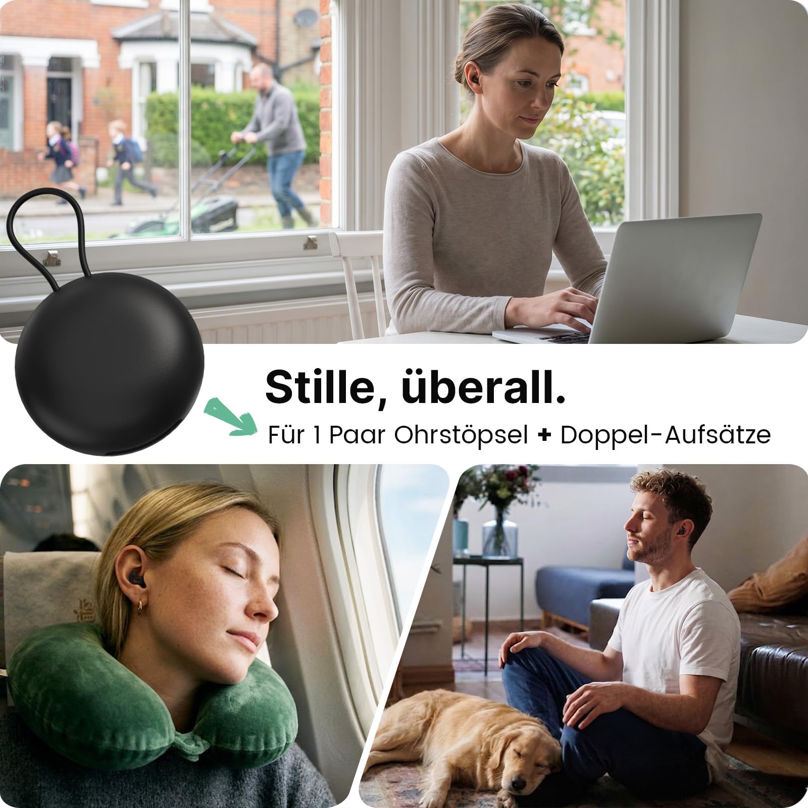 Ohrstöpsel zum Schlafen, getestete 40 dB NRR geräuschreduzierende Silikon-Ohrstöpsel für Seitenschläfer, sanftes Cloud-Suspension-Design, wiederverwendbare Schlaf-Ohrstöpsel mit