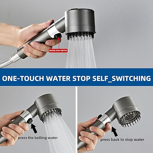 Miniatura 3 de Cabezal de ducha de alta presión con cabezal de ducha de mano de alta presión para cabezal de ducha de agua dura, color plateado