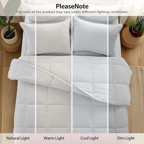 Vista 84 de KASENTEX - Conjunto de acolchado de edredón con fundas reversibles, ultra suave, hipoalergénico y lavable a máquina Turquesa Verde Mar/Azul