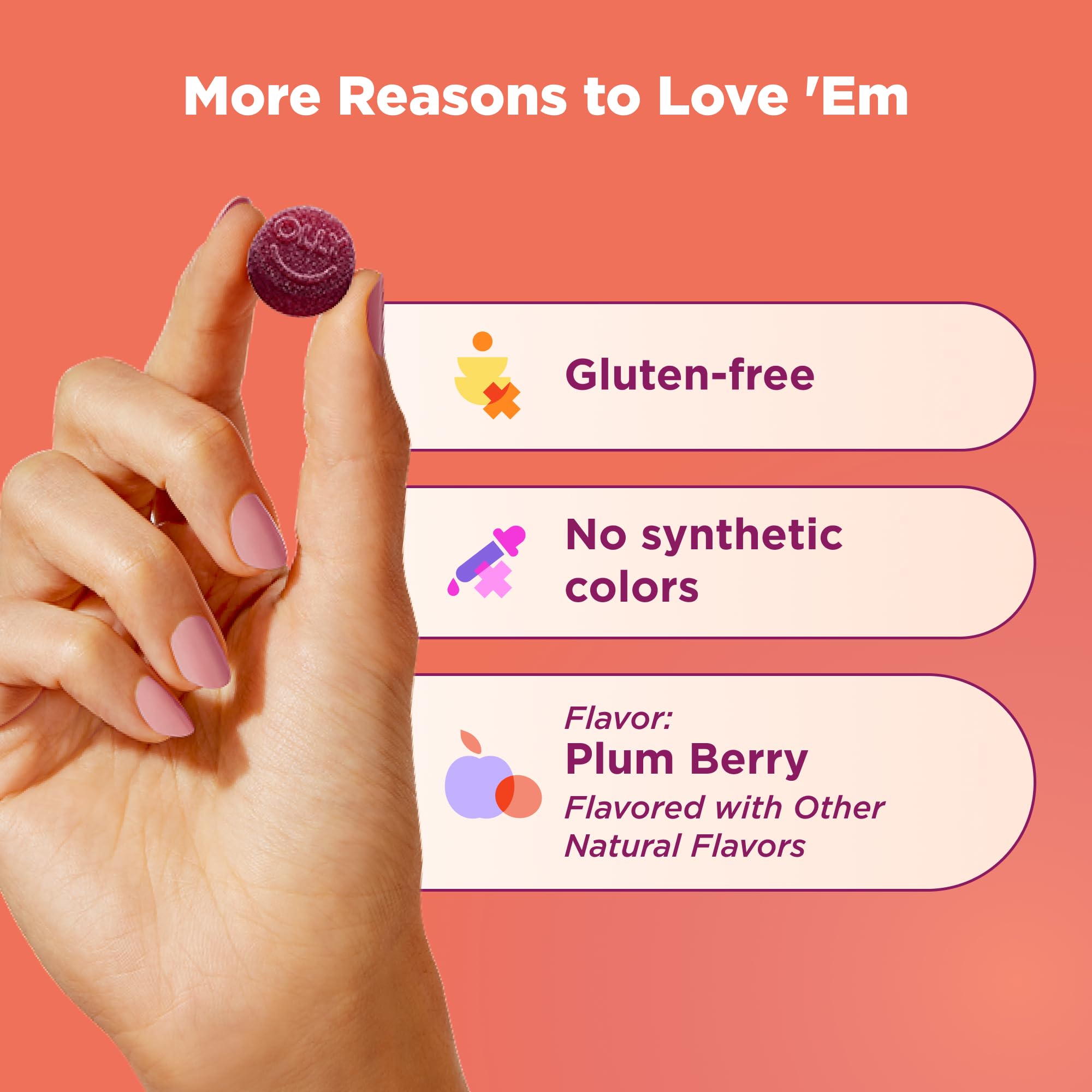 OLLY Keep it Movin, Occasional Constipation Support,* Plum Berry - 30 Count — Amazon image 3