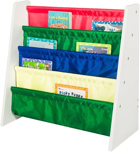 FSC - Estantería ecológica con 4 bolsillos, para el hogar, color blanco