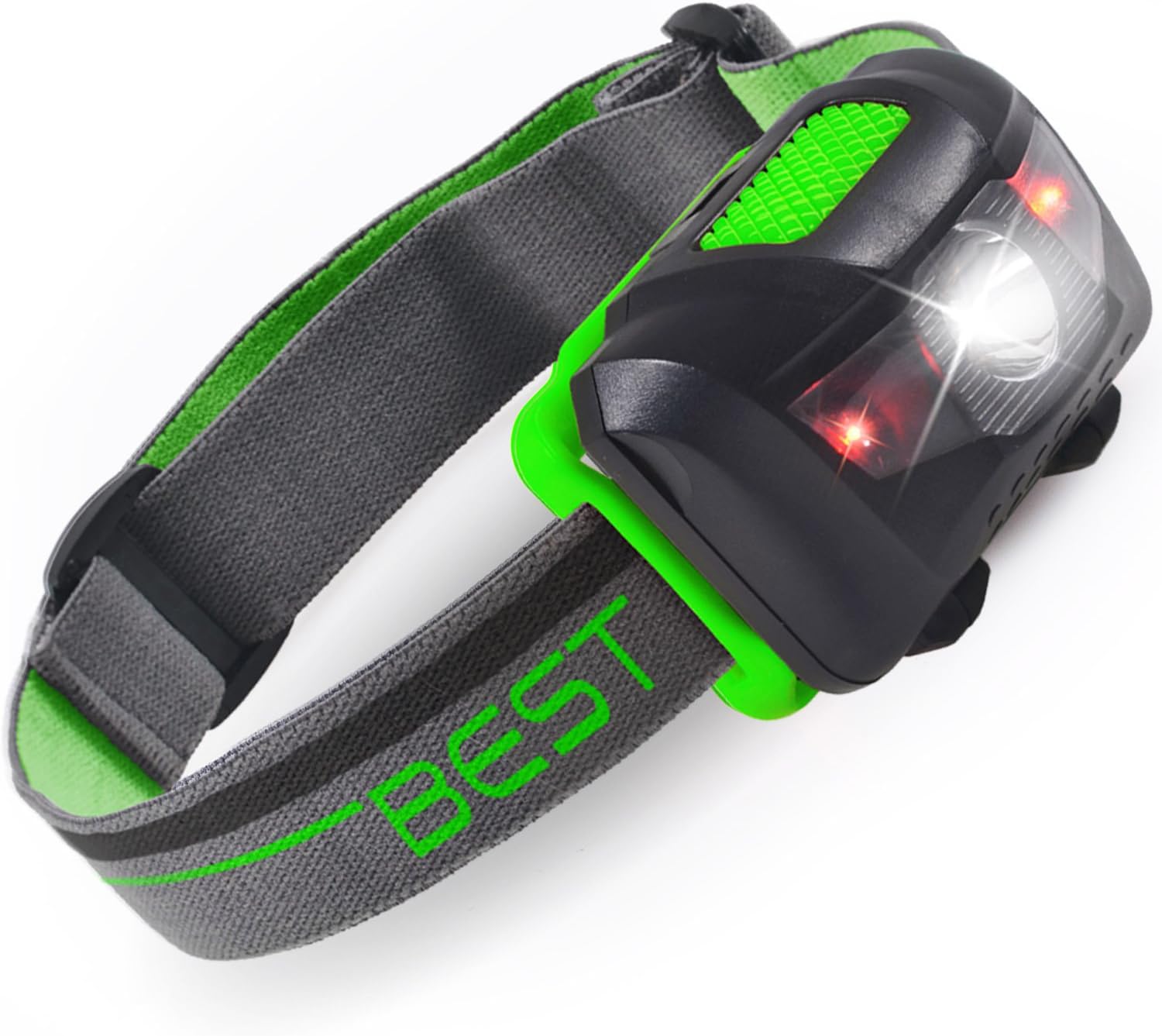 BEST Waterproof Headlamp with 4-Modes (White & Red LEDs)