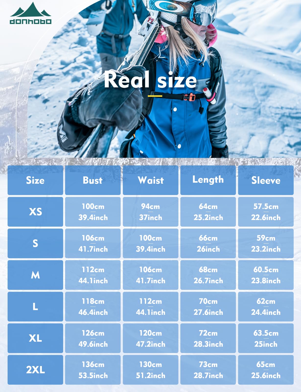 donhobo Damen Outdoor Winterjacke Winddichte Wasserdicht Softshell Jacke Warm Fleece Skijacke Funktionsjacke mit Abnehmbarer Kapuze