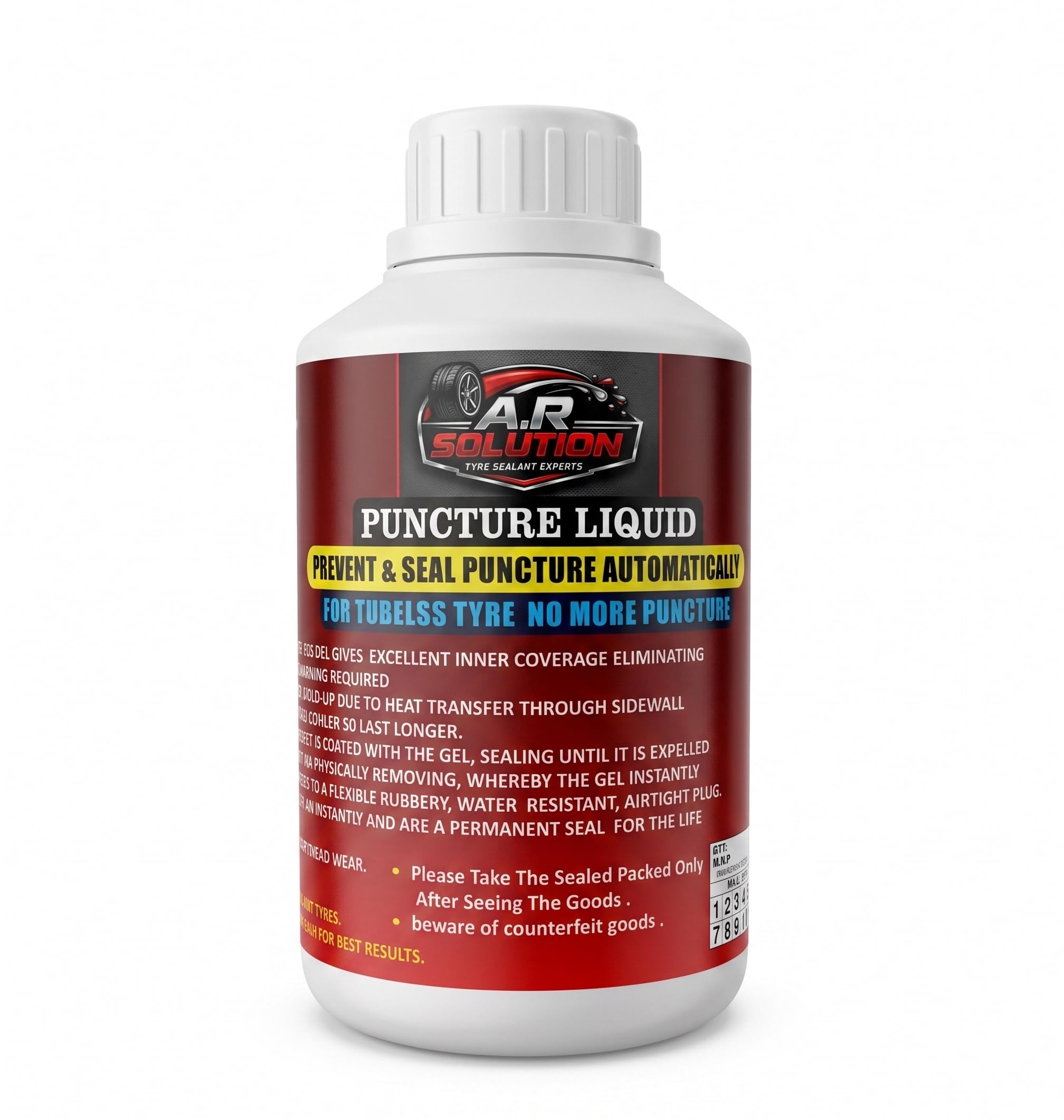 A.R SOLUTION Tire Sealant Gel 500ml | Anti Puncture Liquid for Tubeless Tyres for Bike & Car Auto Puncture Repair Liquid Tyre Sealant For Tyre Protection-image-11