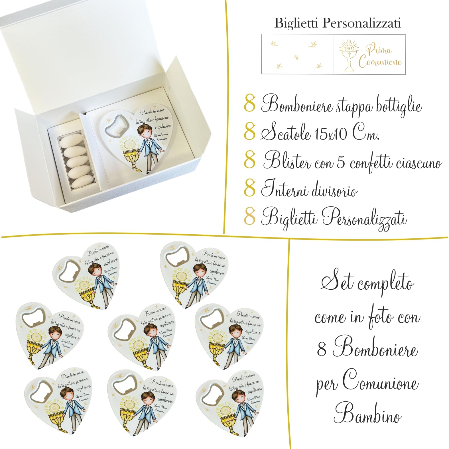 Regalami.shop set 8 bomboniere apribottiglia con scatola per tutte le cerimonie (3)