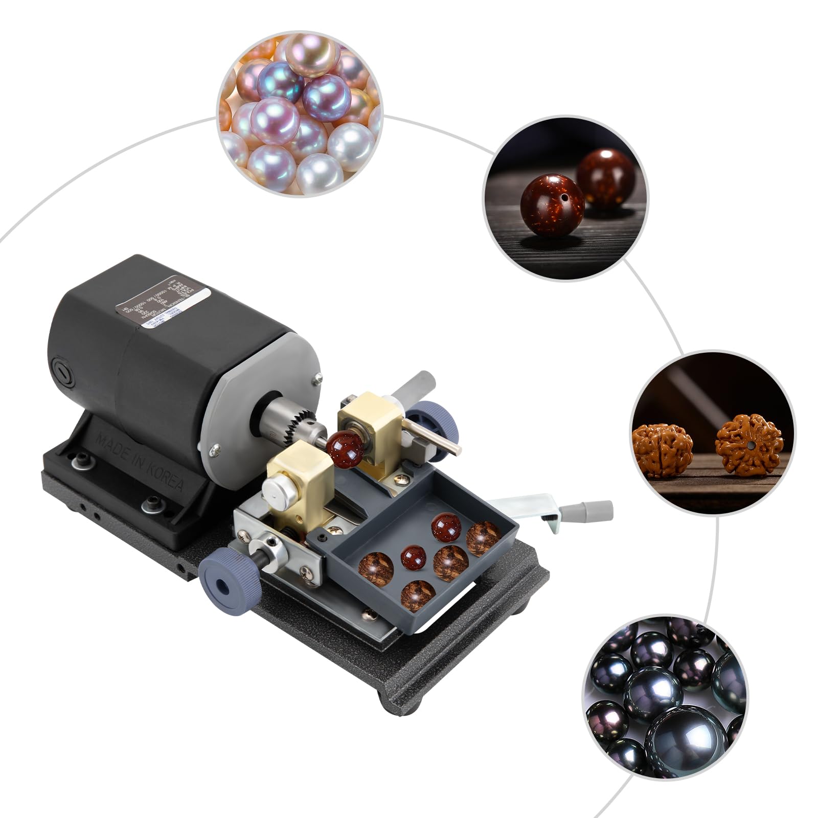 480W Machine de forage de perles, 220V DIY Perceuse à bijoux Pearl, Perceuse pour bijoux en continu, 500-15000RPM Vitesse réglable, pour chaussures/vêtements perles