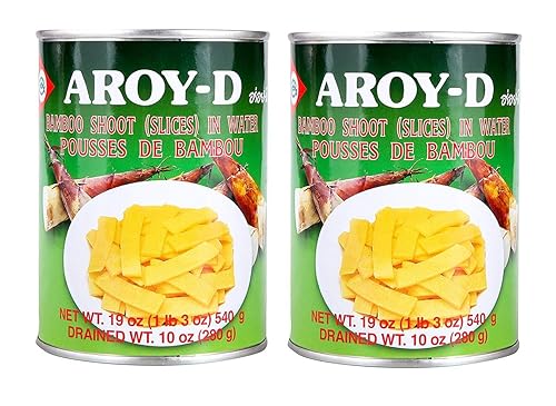 Aroy-D Brote de bambú (rebanadas) en agua 19oz, paquete de 2