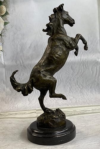 Miniatura 6 de Crianza grande caballo 13 x 8 hermosa estatua/escultura de bronce