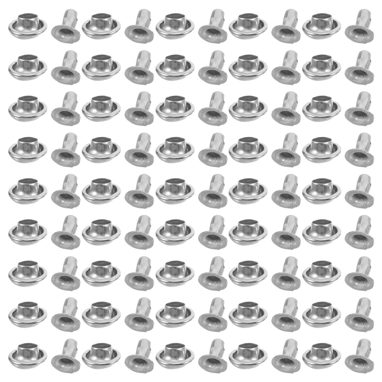 Remaches Metálicos en Forma de Hongo de 6mm, 100 Piezas, Color Plata | Remaches Cuero Diy, Diseño Redondo Tipo Hongo para Proyectos Diy, Aptos para Sombreros y Ropa