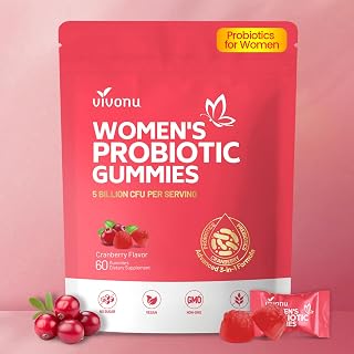 VivoNu Vaginal Probiotics for Women - 100 Billion CFU Feminine Balance Gummies, pH Support, Cranberry Yeast Balance - 60 Vegan Gummies