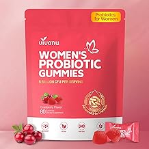VivoNu Probiotics for Women, Women Probiotic Gummies, 500 Million CFUs, Fiber | Feminine Balance Gummies for Healthy Odour, Digestive Support and Gut Health + Vitamin C for Immune Support - 60 Gummies